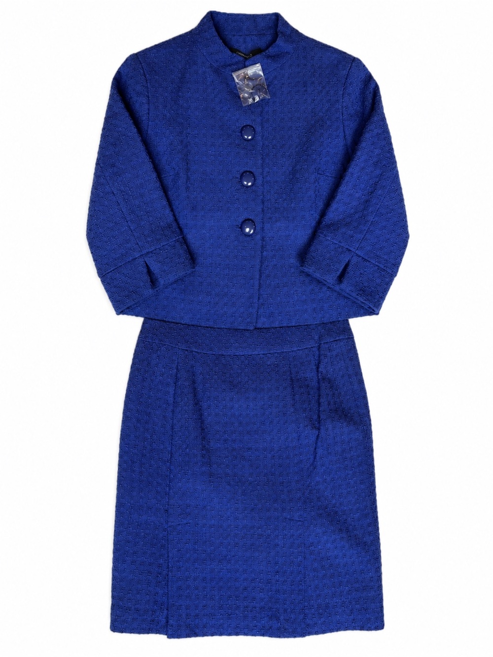 Chadwick’s Women’s Royal Blue Two-Piece Suit Petite Skirt and Blazer Combo 4P